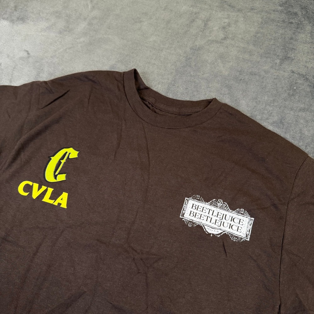 CVLA Beetlejuice Beetlejuice T Shirt Mens Medium Brown Graphic Movie Promo